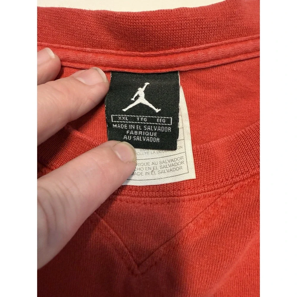 Vintage Y2K Jordan Brand Long Sleeve Shirt XXL Red Oversized Boxy Spell Out 2003